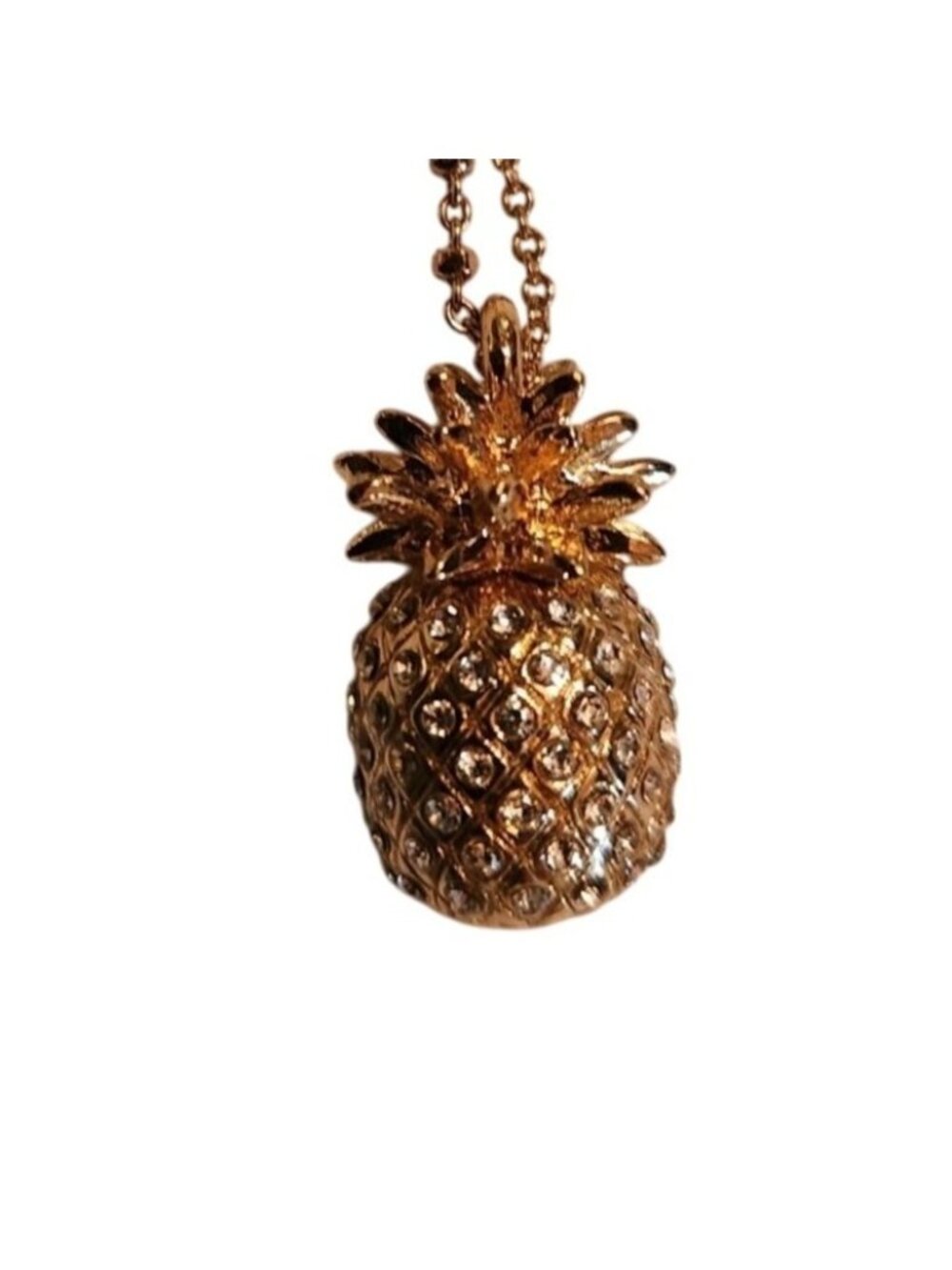 Banana Republic gold tone pineapple necklace tropical vacation whimsical